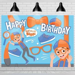 Blippi Themed Birthday Backdrop.